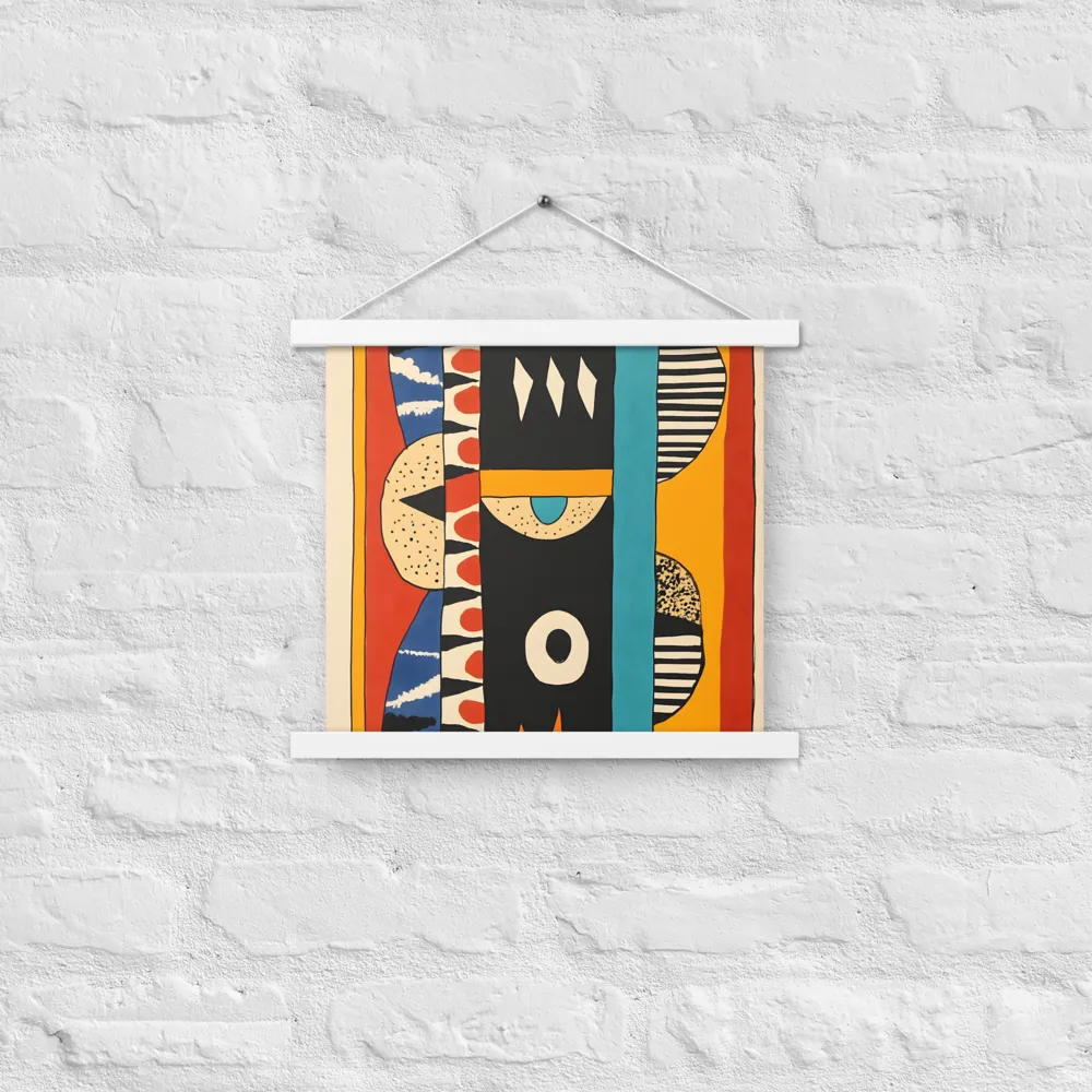 Playful Geometry: A Modern Abstract Exploration | Poster With White Wood Hanger | 14″×14″