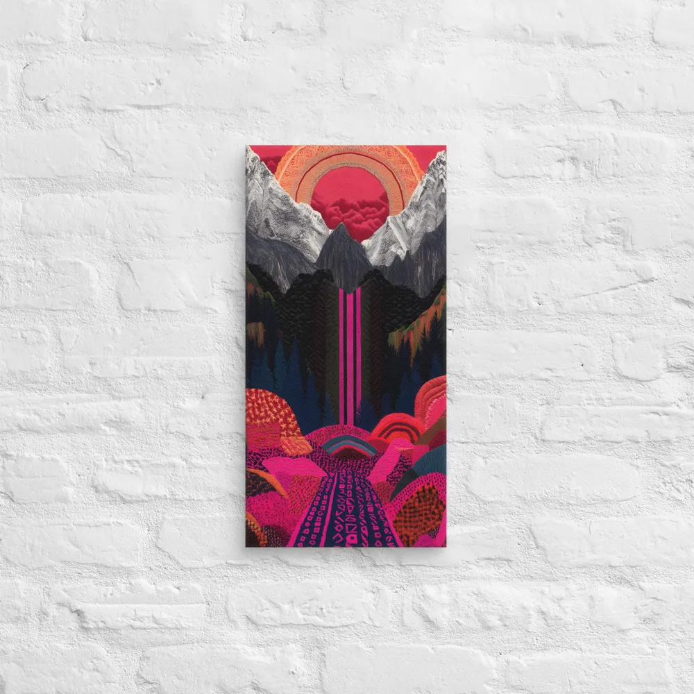 Ethereal Cascade: A Surreal Landscape | Canvas | 10″×20″