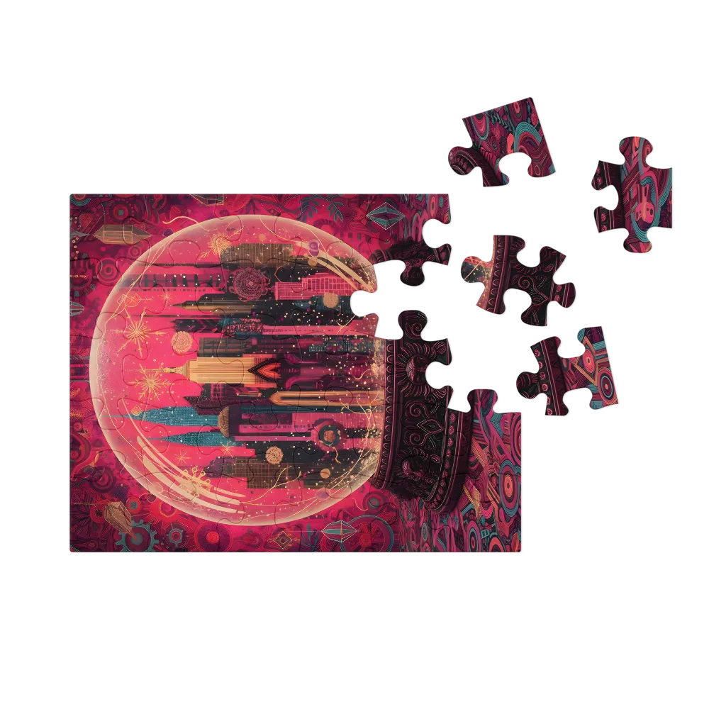 Enchanted City Globe 
 Jigsaw Puzzle in Tin Box
