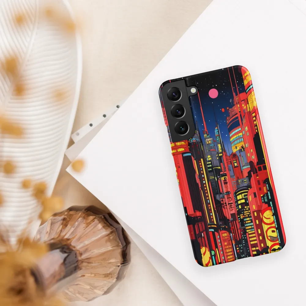Neon Dreams: A Cyberpunk Cityscape | Phone Case |  S22 Plus | Snap Case | Matte