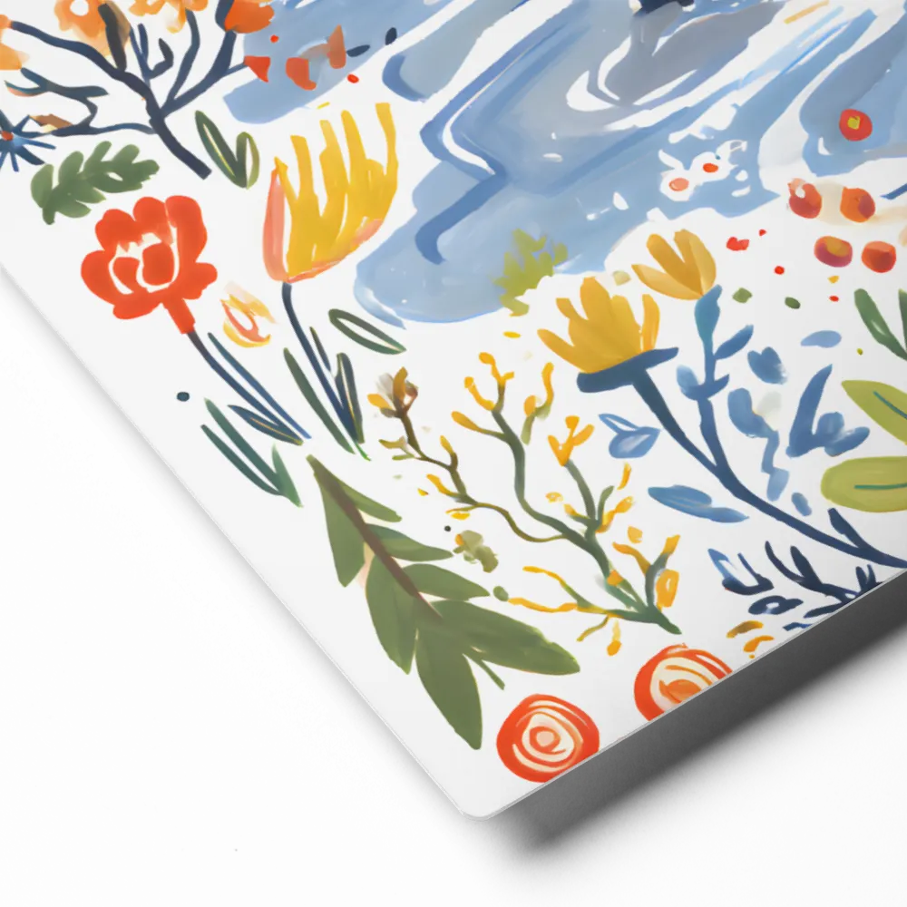 Wildflower Waterfall 
 Metal Print | 12″x 12″