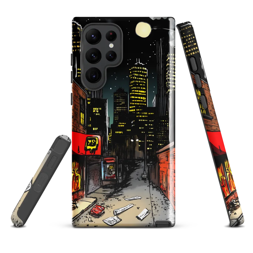 Nocturnal Cityscape: The Hidden Alley | Phone Case |  S22 Ultra | Tough Case | Glossy
