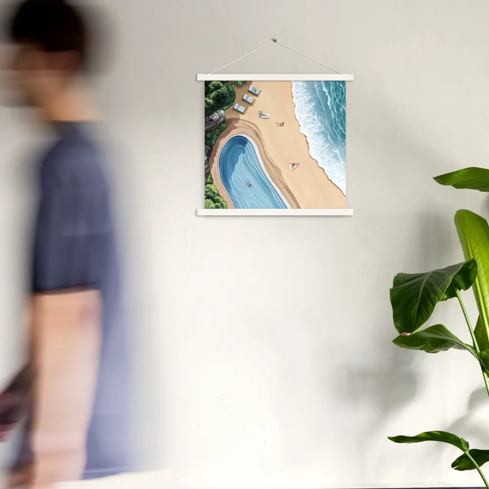 Serenity by the Shore | Poster With White Wood Hanger | 18″×18″