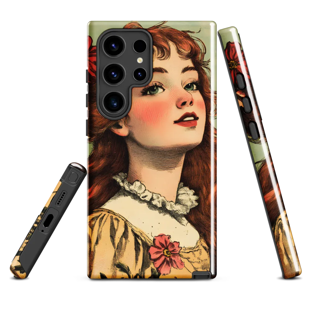Whimsical Portrait of a Flower-Adorned Girl