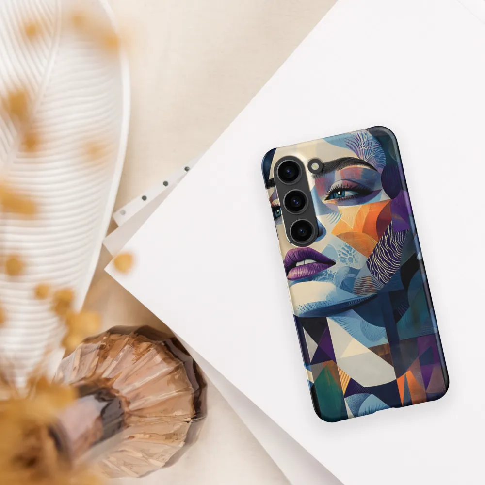 Fragmented Mystery: A Modern Portrait | Phone Case |  S23 | Snap Case | Matte