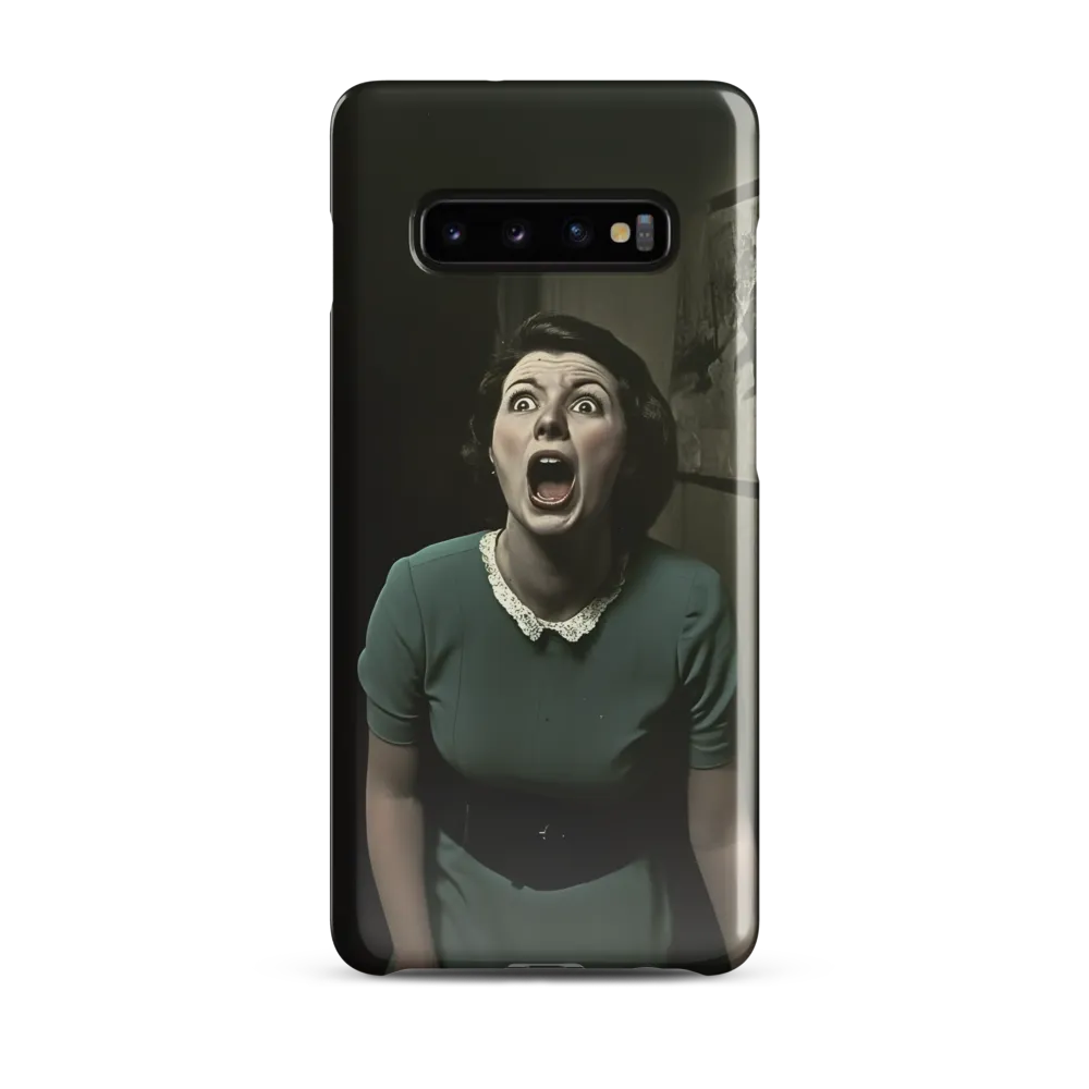 Echoes of Fear: A Vintage Portrait | Phone Case |  S10 Plus | Snap Case | Glossy