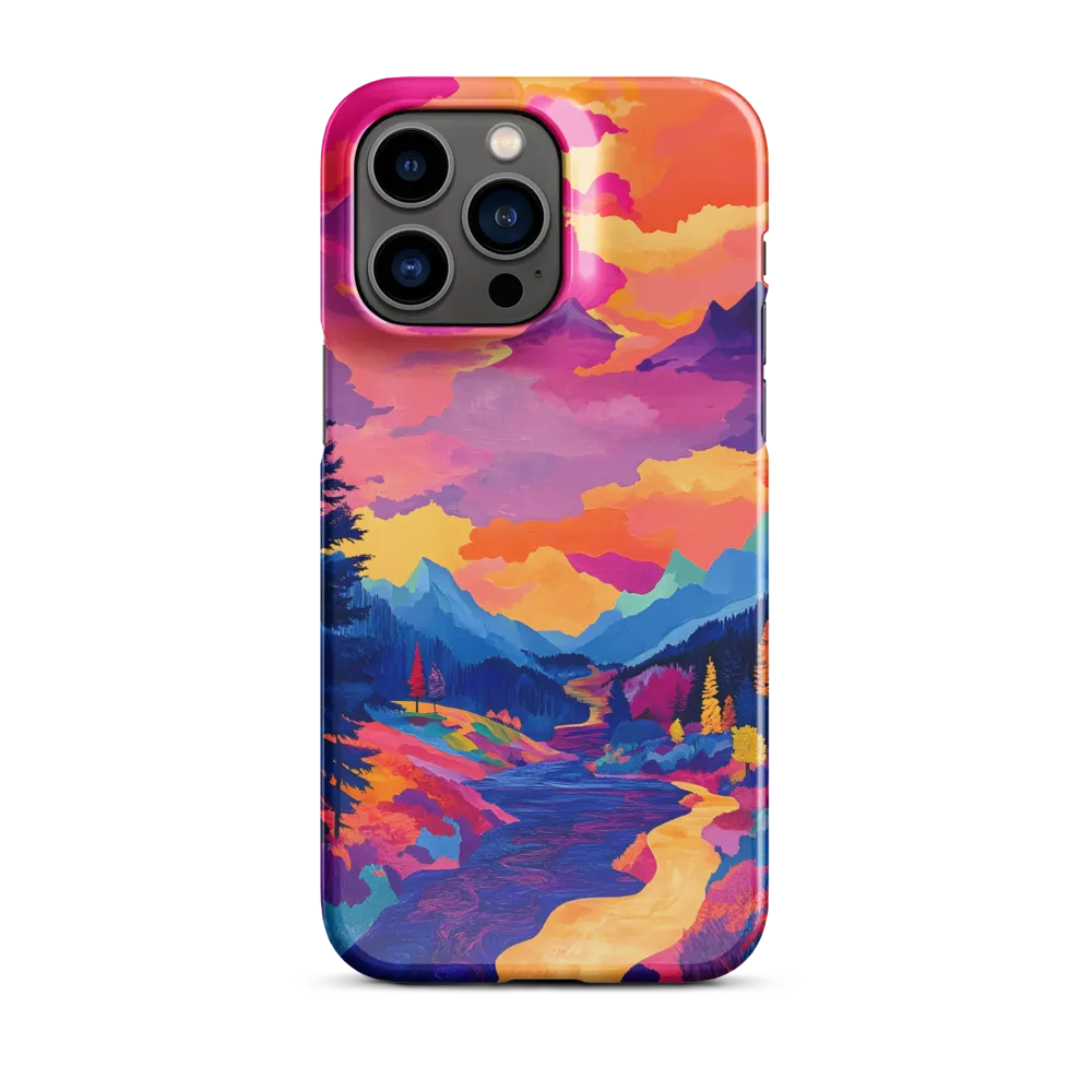 Radiant Serenity: A Surreal Landscape | Phone Case |  14 Pro Max | Snap Case | Glossy