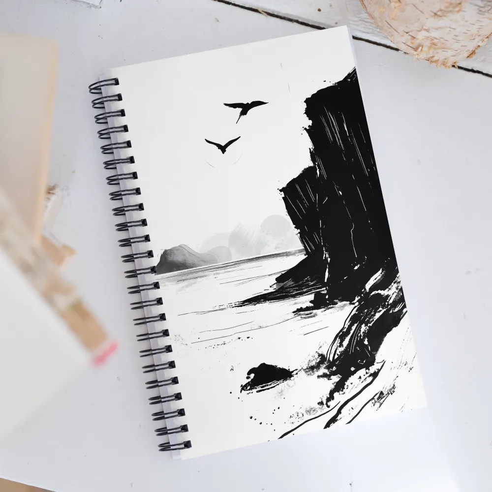 Ethereal Heights: A Minimalist Landscape | Spiral Notebook