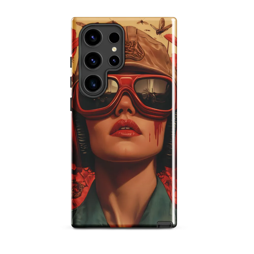Defiant Portrait in a Floral Realm | Phone Case |  S24 Ultra | Tough Case | Glossy
