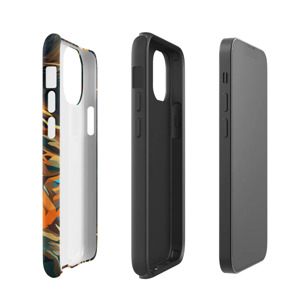 Wild Symphony: Abstract Tigers | Phone Case |  13 mini | Tough Case | Matte