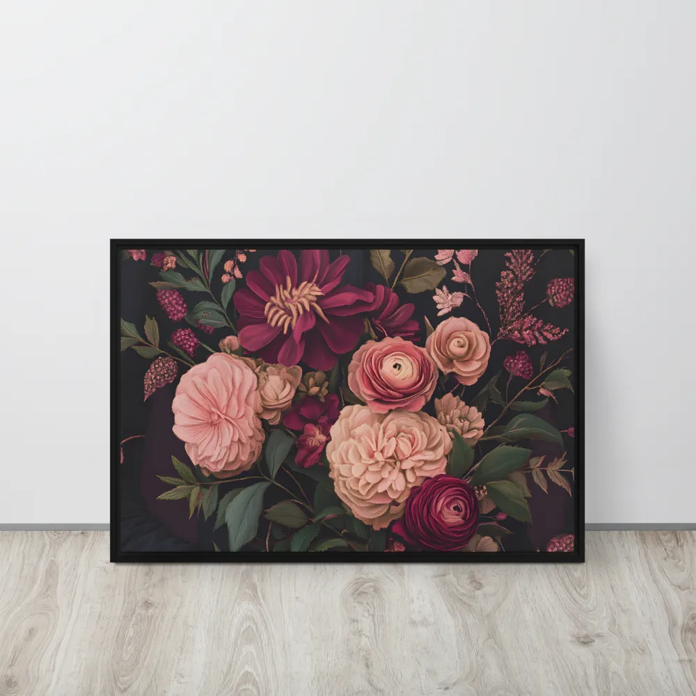 Botanical Elegance | Canvas with Black Frame | 20″×30″