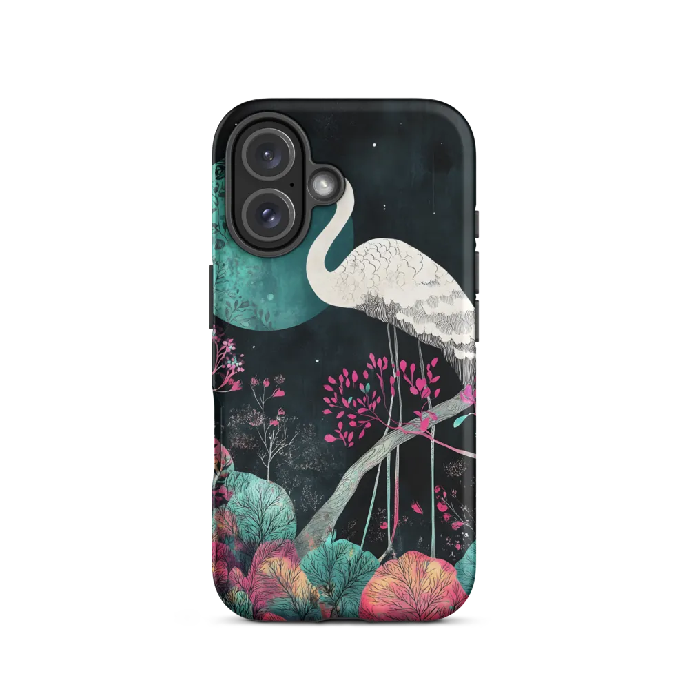 Ethereal Presence: Heron in a Floral Dreamscape | Phone Case