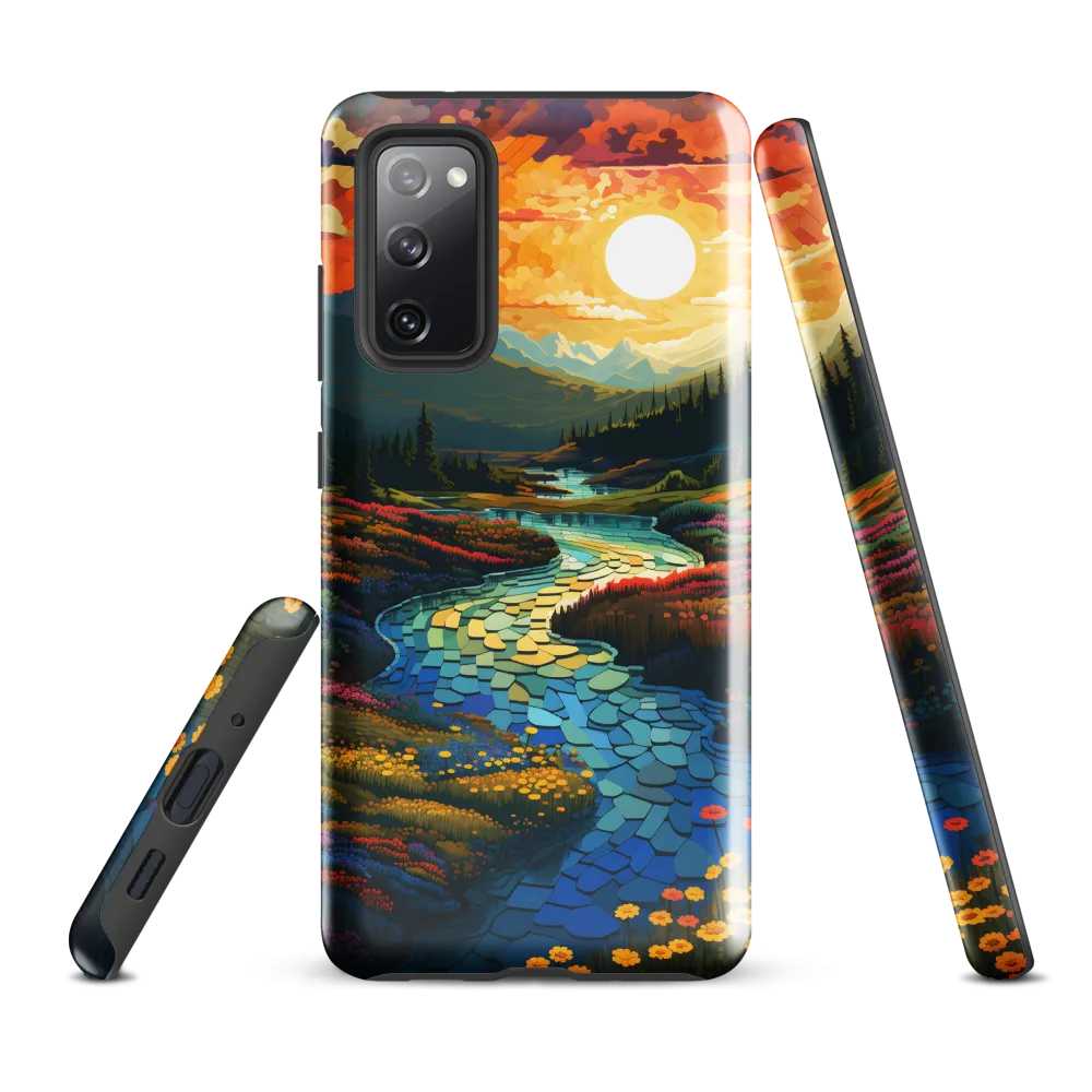Serenity in Sunset: A Winding River's Embrace | Phone Case |  S20 FE | Tough Case | Glossy
