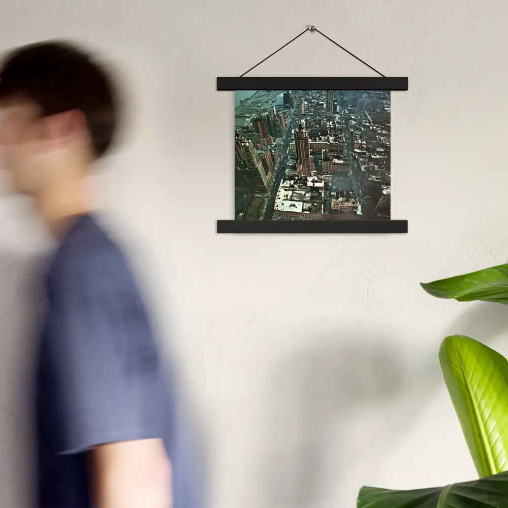 Aerial Symphony of Urban Life | Poster With Black Wood Hanger | 10″×10″