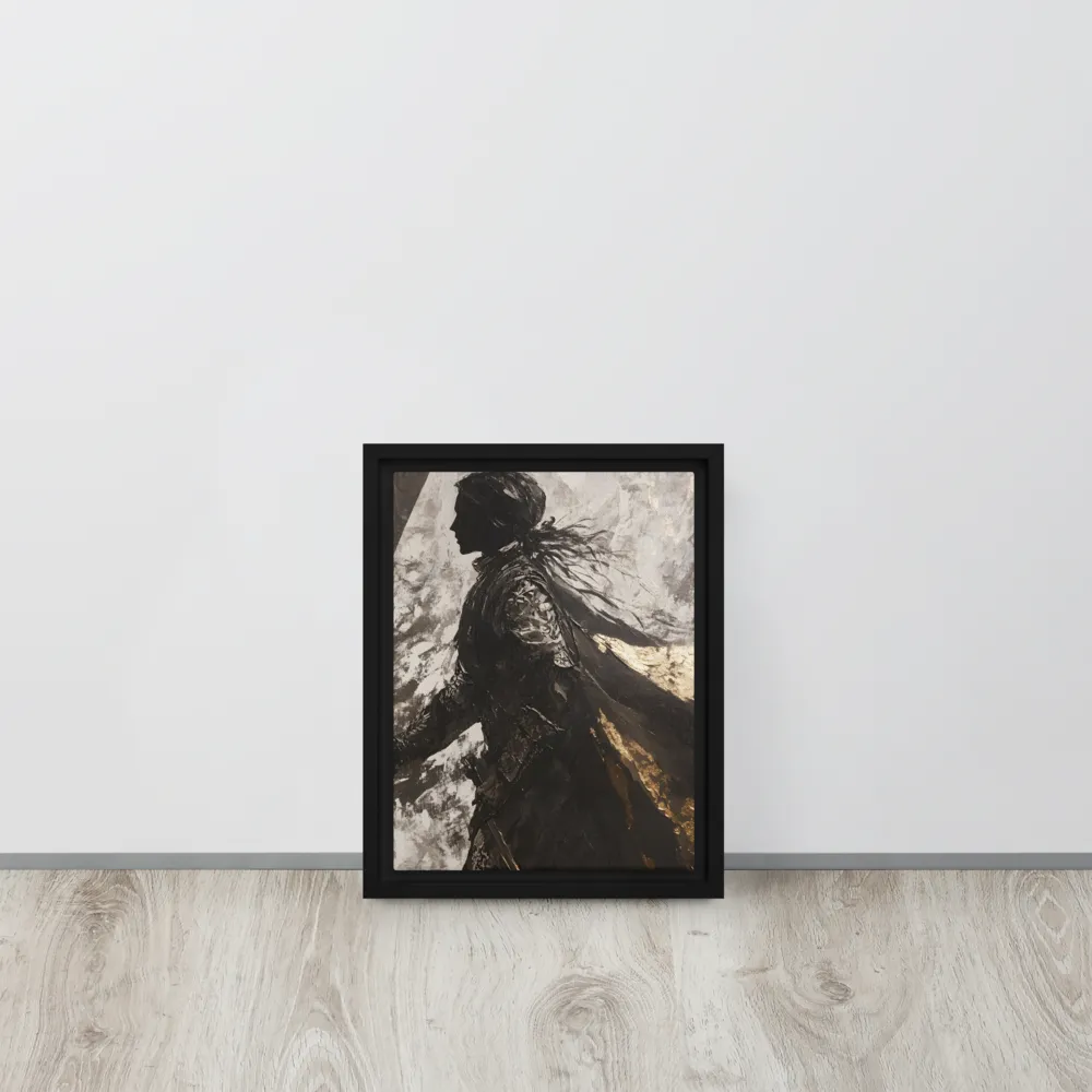 The Silhouette of Valor | Canvas with White Frame | 9″×12″