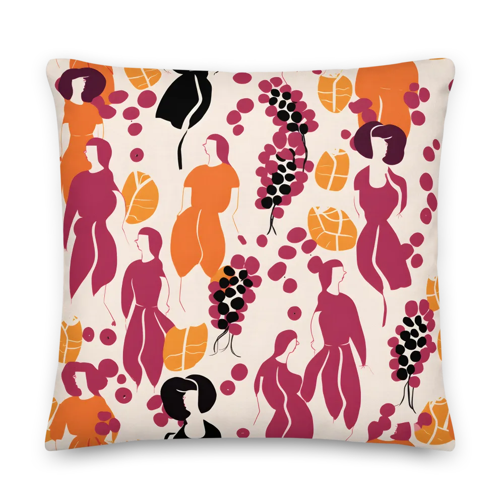 Fashion and Flora: An Abstract Dance | Pillow | 22″×22″