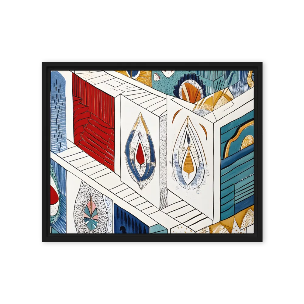 Symphony of Geometric Harmony | Canvas with Black Frame | 16″×20″
