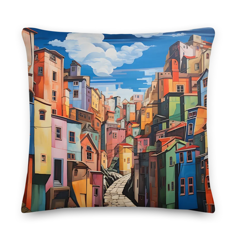 Whimsical Heights: A Vibrant Cityscape | Pillow & Pillow Case | Multiple Sizes