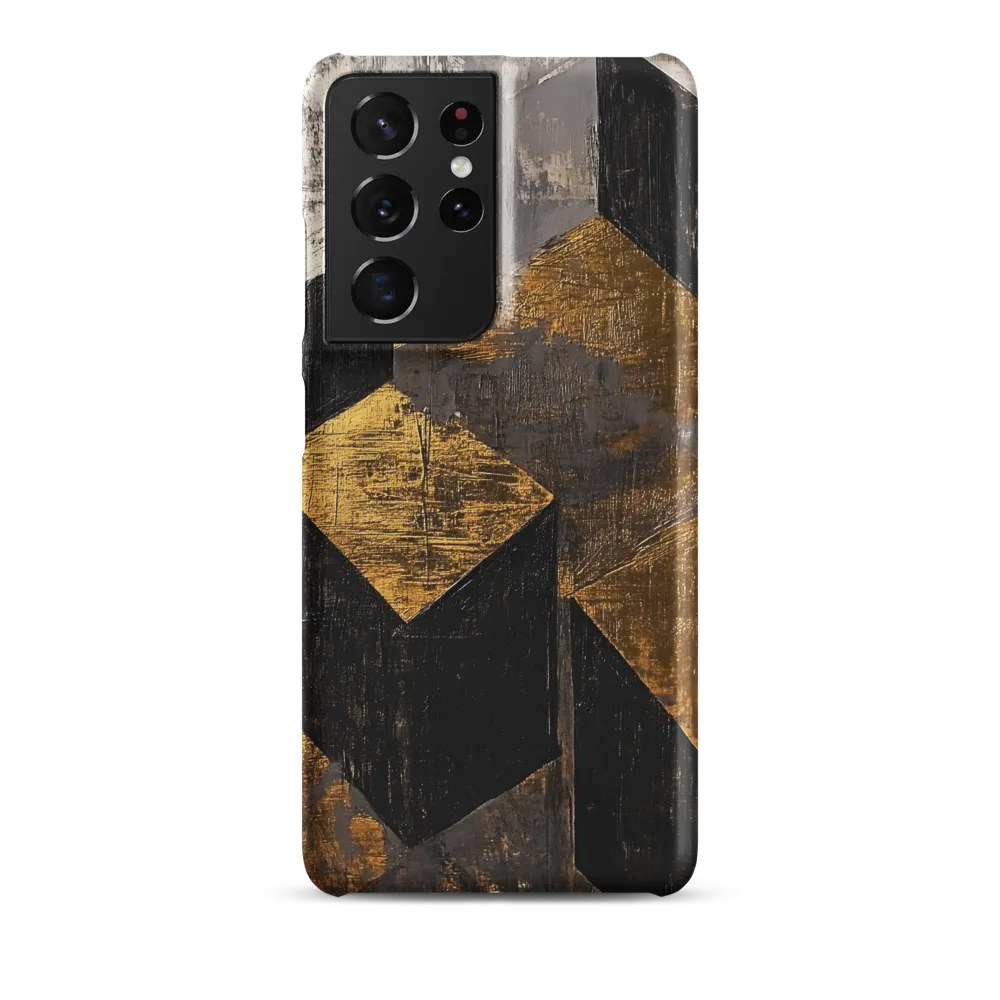 Geometric Harmony in Gold and Black | Phone Case |  S21 Ultra | Snap Case | Matte