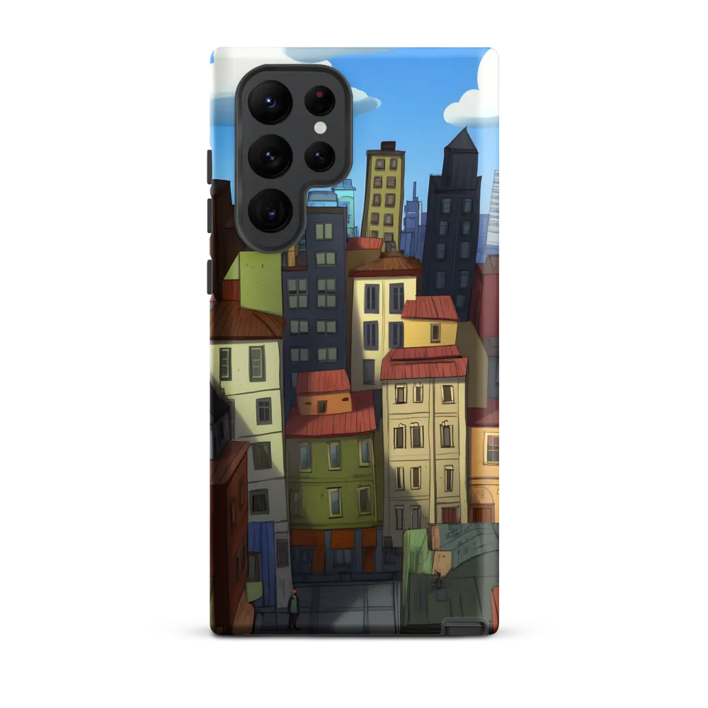 Urban Symphony: A Colorful Cityscape | Phone Case |  S22 Ultra | Tough Case | Matte