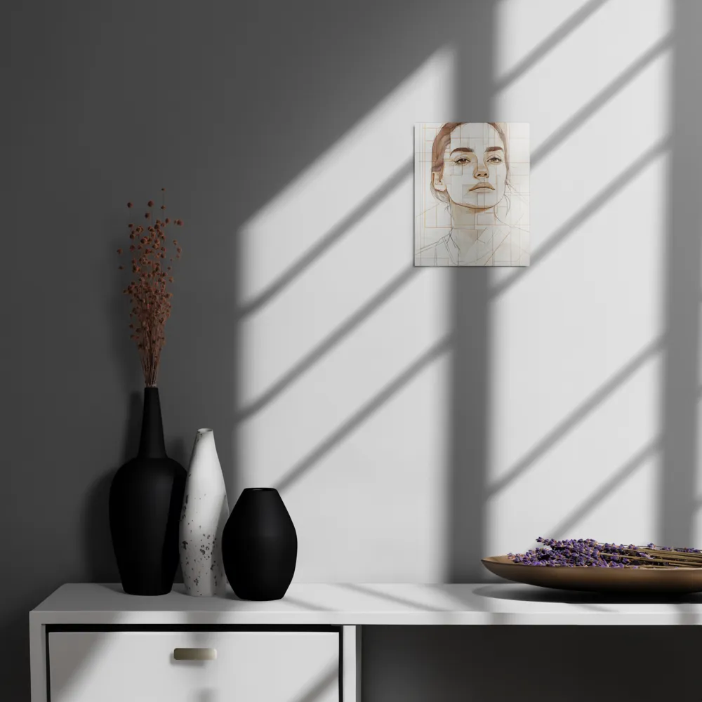 Geometric Serenity: A Minimalist Portrait