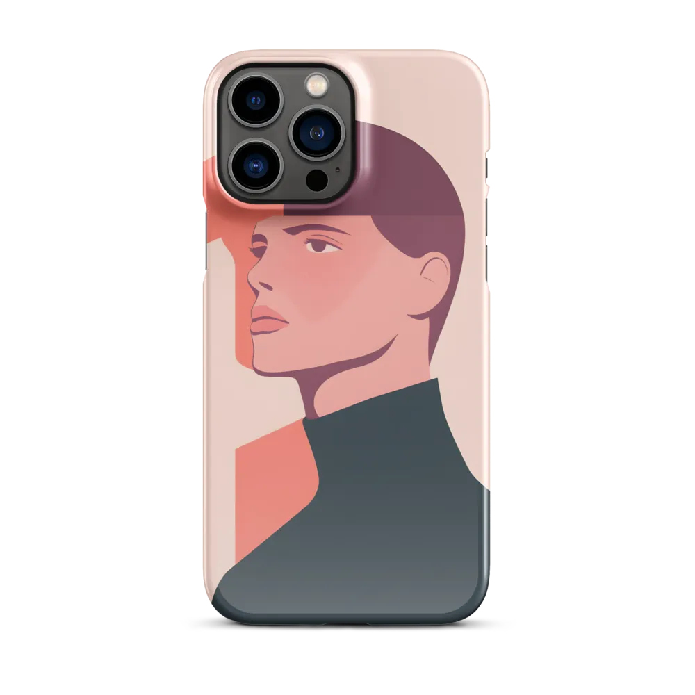 Contemplative Portrait in Minimalism | Phone Case |  13 Pro Max | Snap Case | Glossy