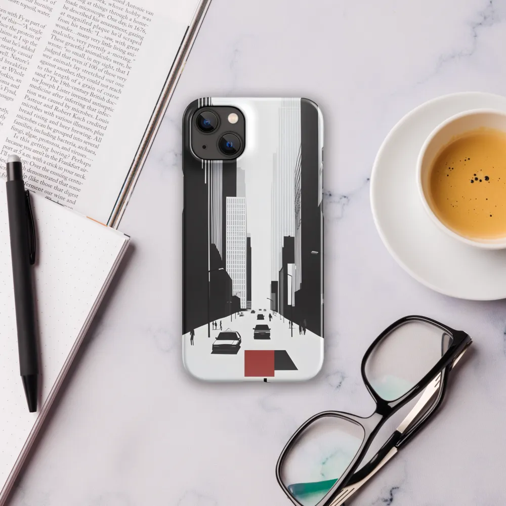 Urban Solitude: A Minimalistic Cityscape | Phone Case |  14 Plus | Snap Case | Glossy