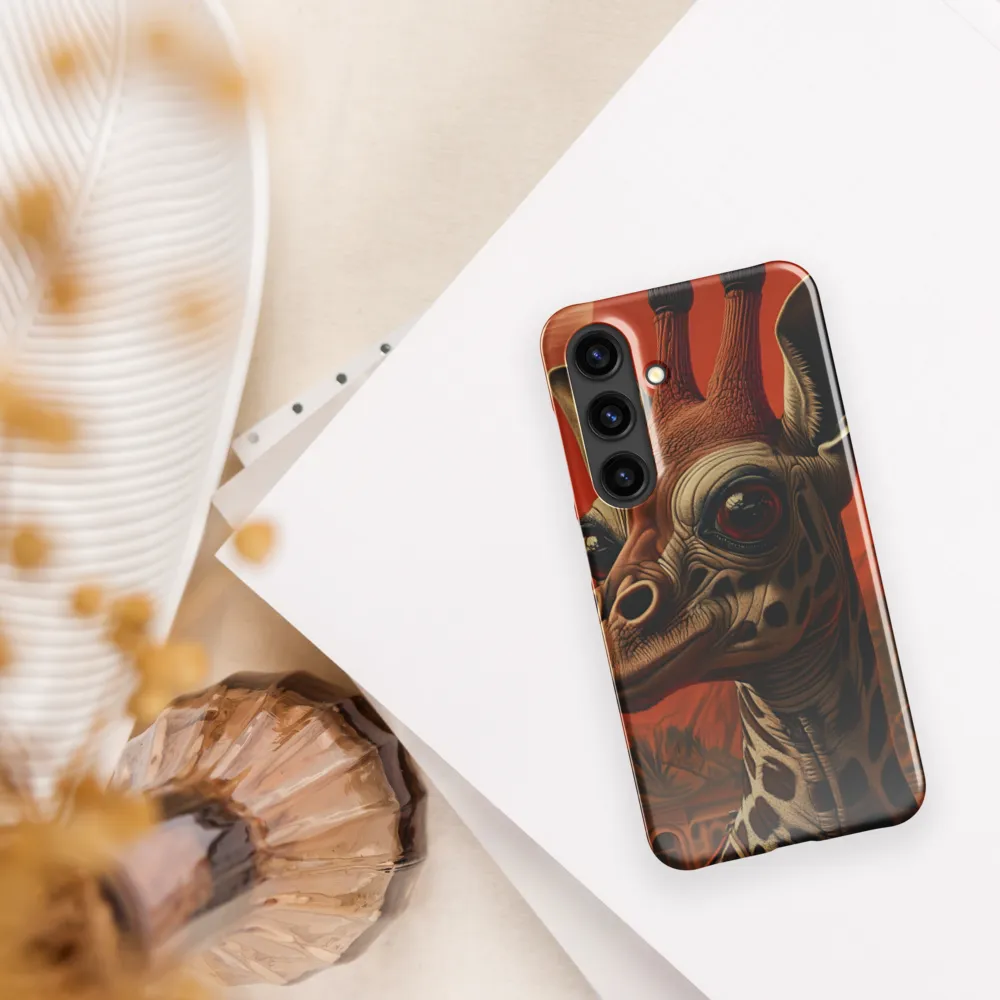 Whimsical Giraffe in an Orange Dreamscape