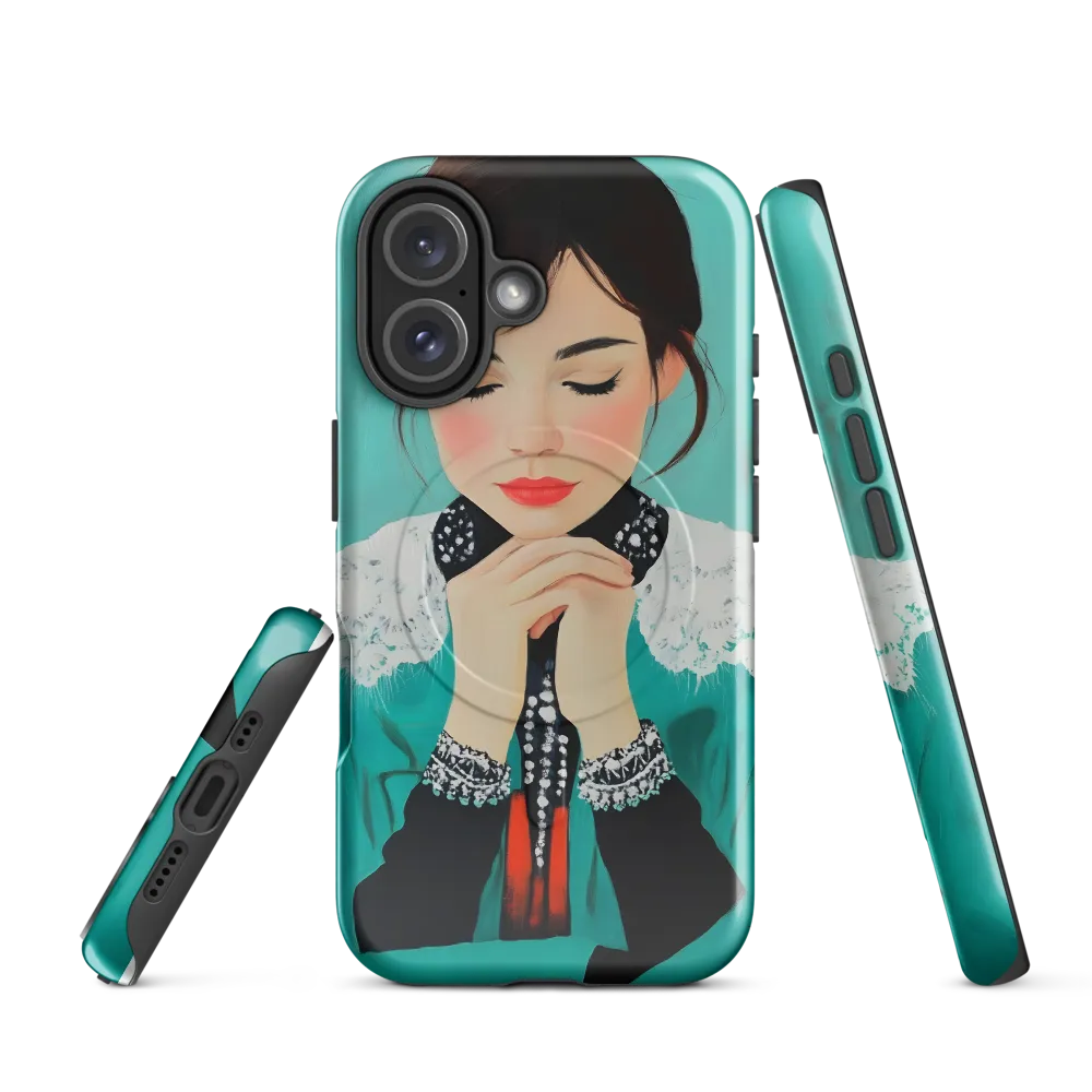 Serenity in Turquoise | Phone Case |  16 | MagSafe® Tough Case | Glossy