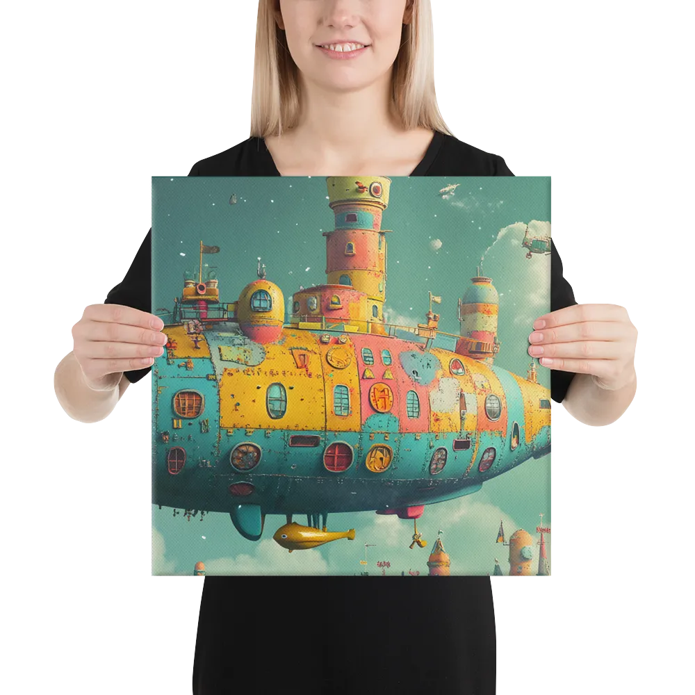 Submerged Dreams: A Whimsical Voyage | Canvas | 16″×16″