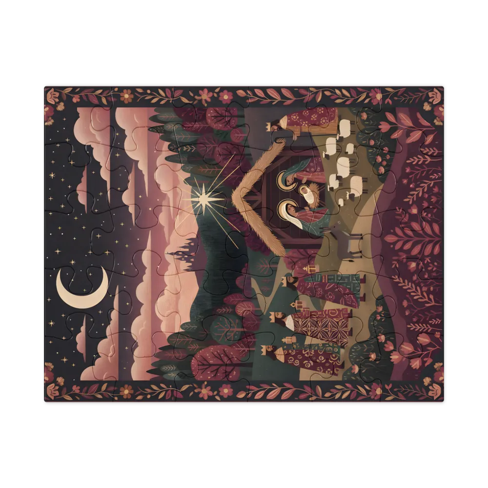 Starlit Nativity 
 Jigsaw Puzzle in Tin Box