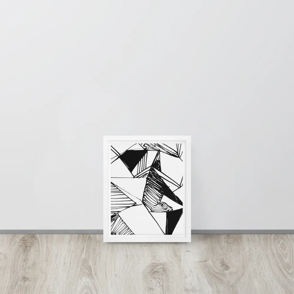 Dynamic Geometry in Ink | Canvas with White Frame | 8″×10″