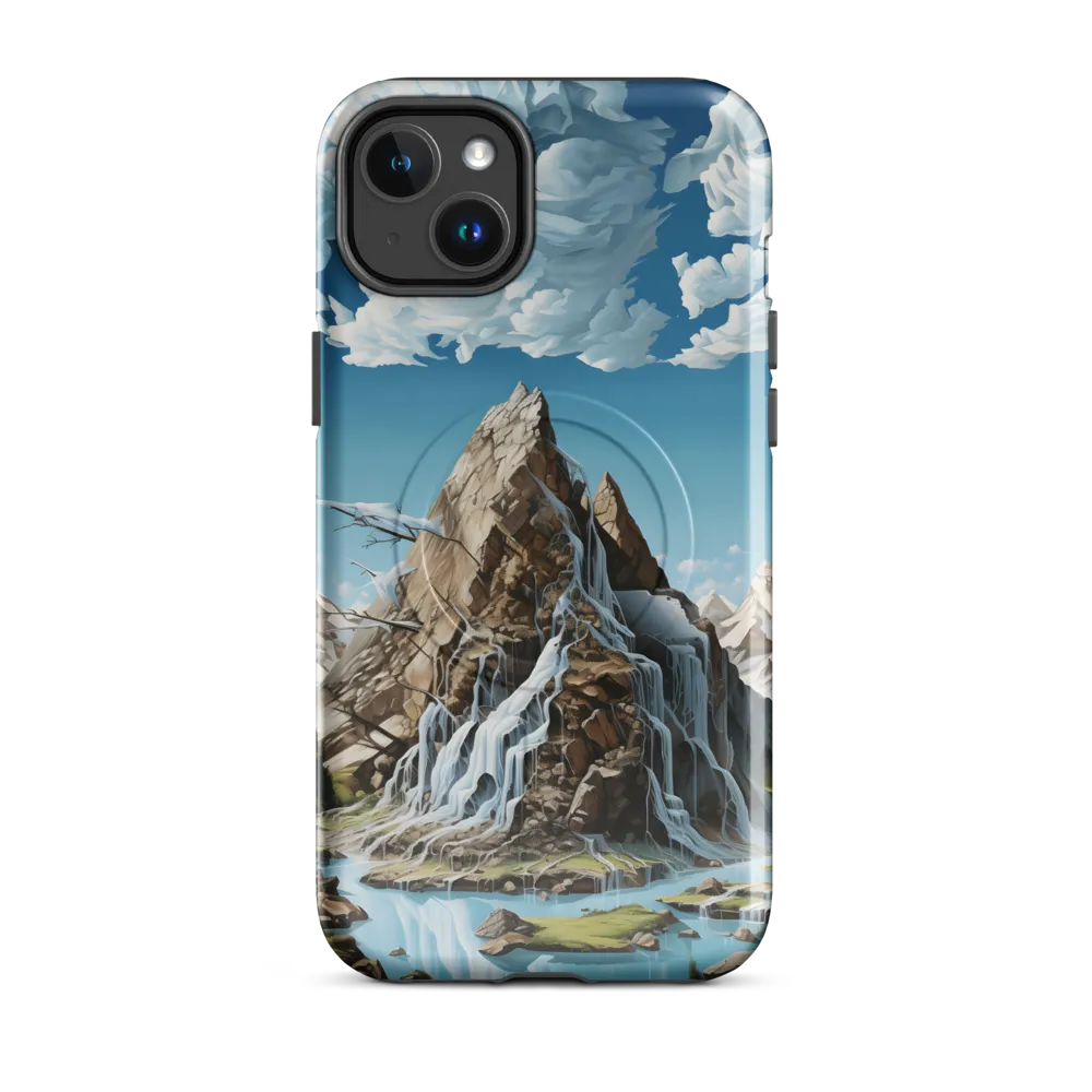 Majestic Cascade: A Mountain Masterpiece | Phone Case |  14 Plus | MagSafe® Tough Case | Glossy