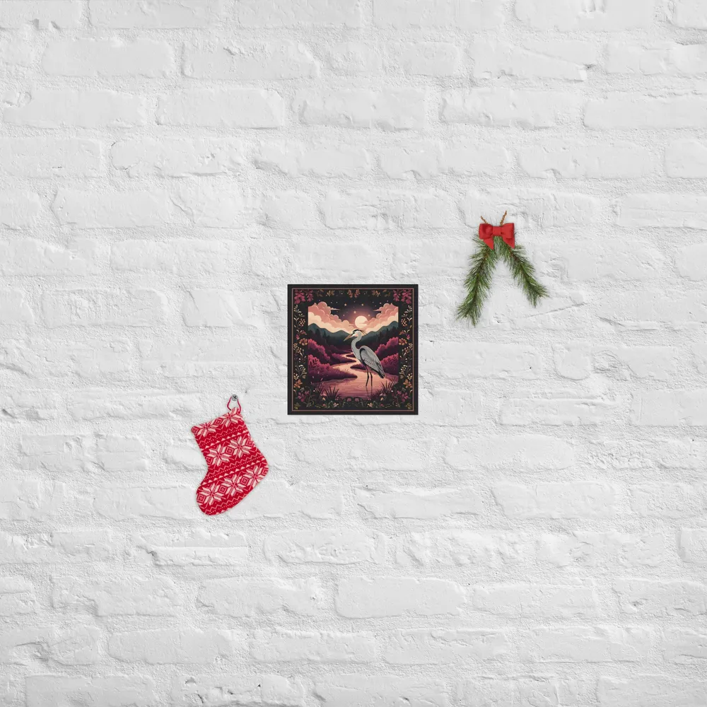 Moonlit Heron 
 Poster | 10″x 10″