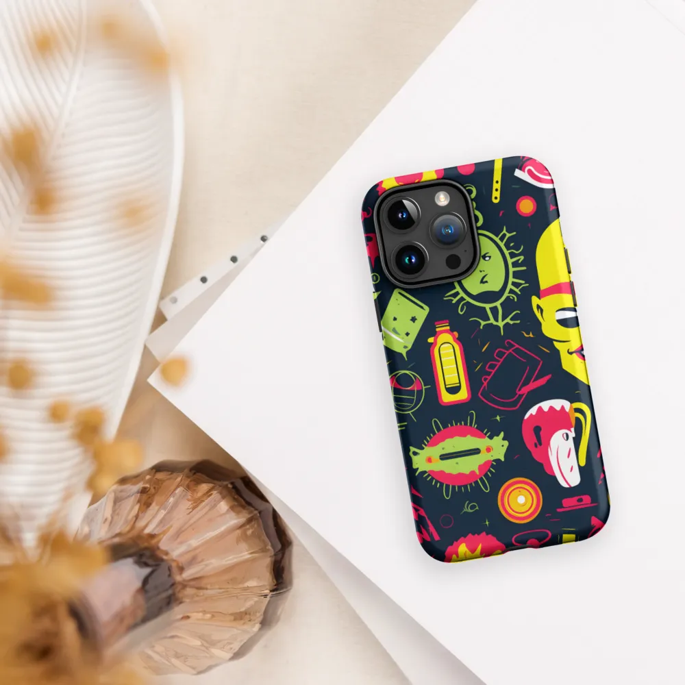 Neon Revelry: A Quirky Exploration of Modern Pop Art | Phone Case |  15 Pro Max | Tough Case | Matte