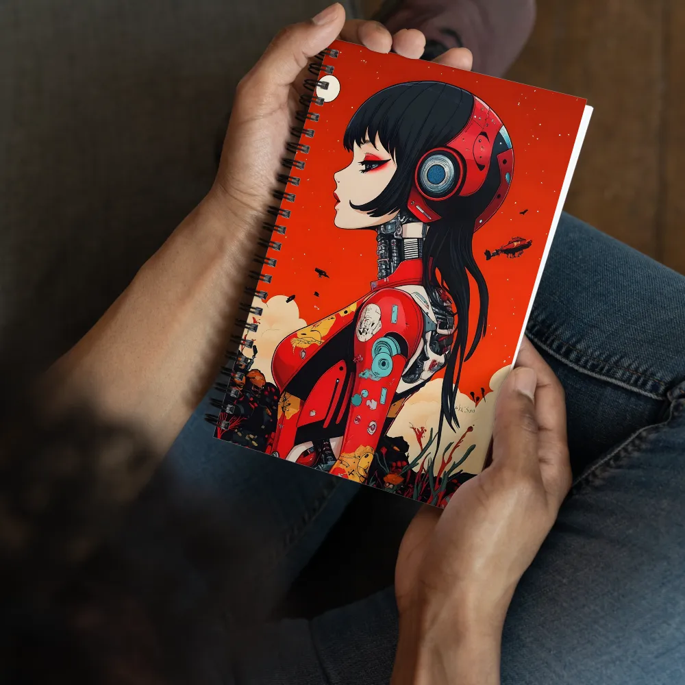 Ethereal Mechanica: A Cyberpunk Portrait | Spiral Notebook