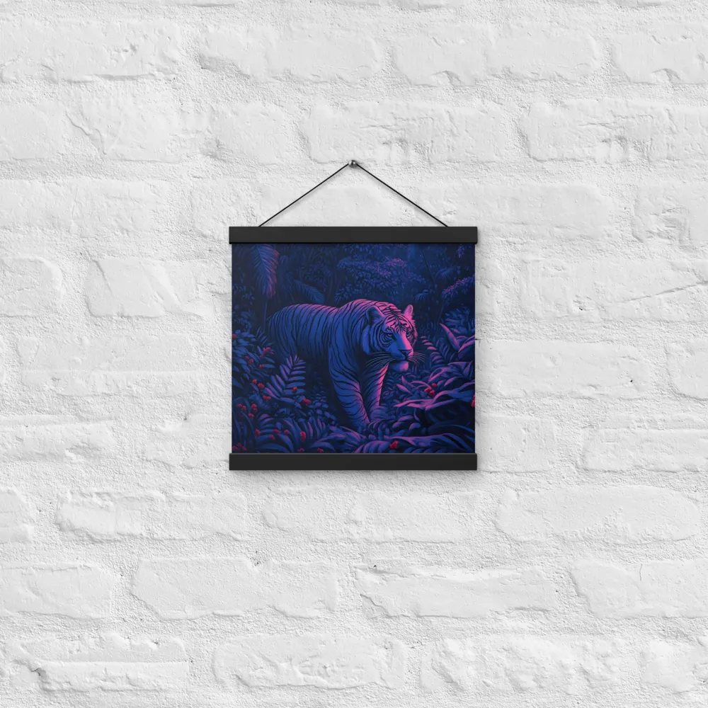 Mystic Prowler: The White Tiger in the Jungle | Poster With Black Wood Hanger | 12″×12″