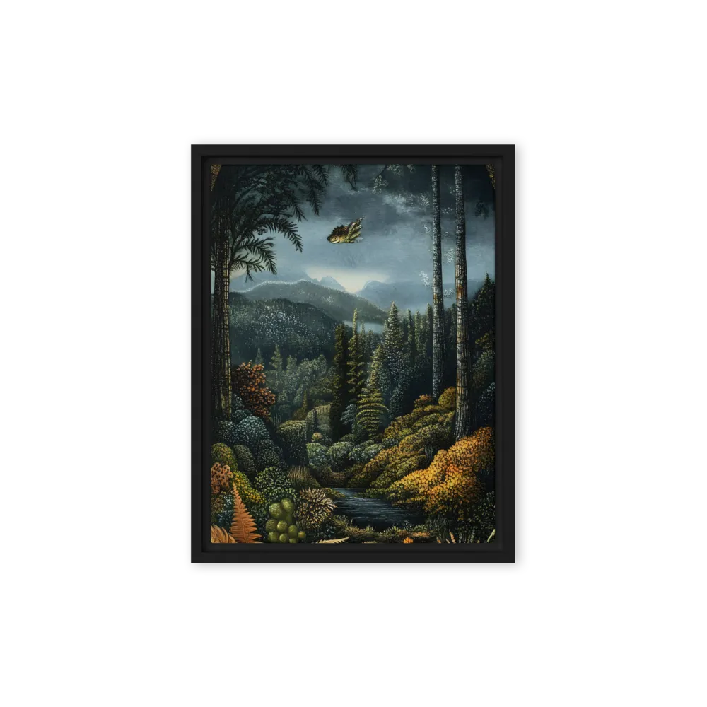 Whispers of the Enchanted Forest | Canvas with Black Frame | 9″×12″