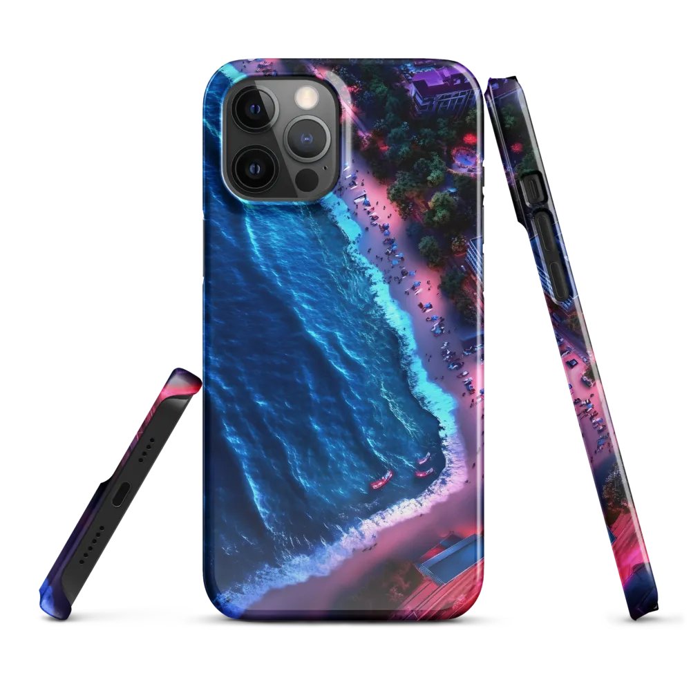 Twilight Reflections: A Serene Beach Aerial | Phone Case |  12 Pro Max | Snap Case | Glossy