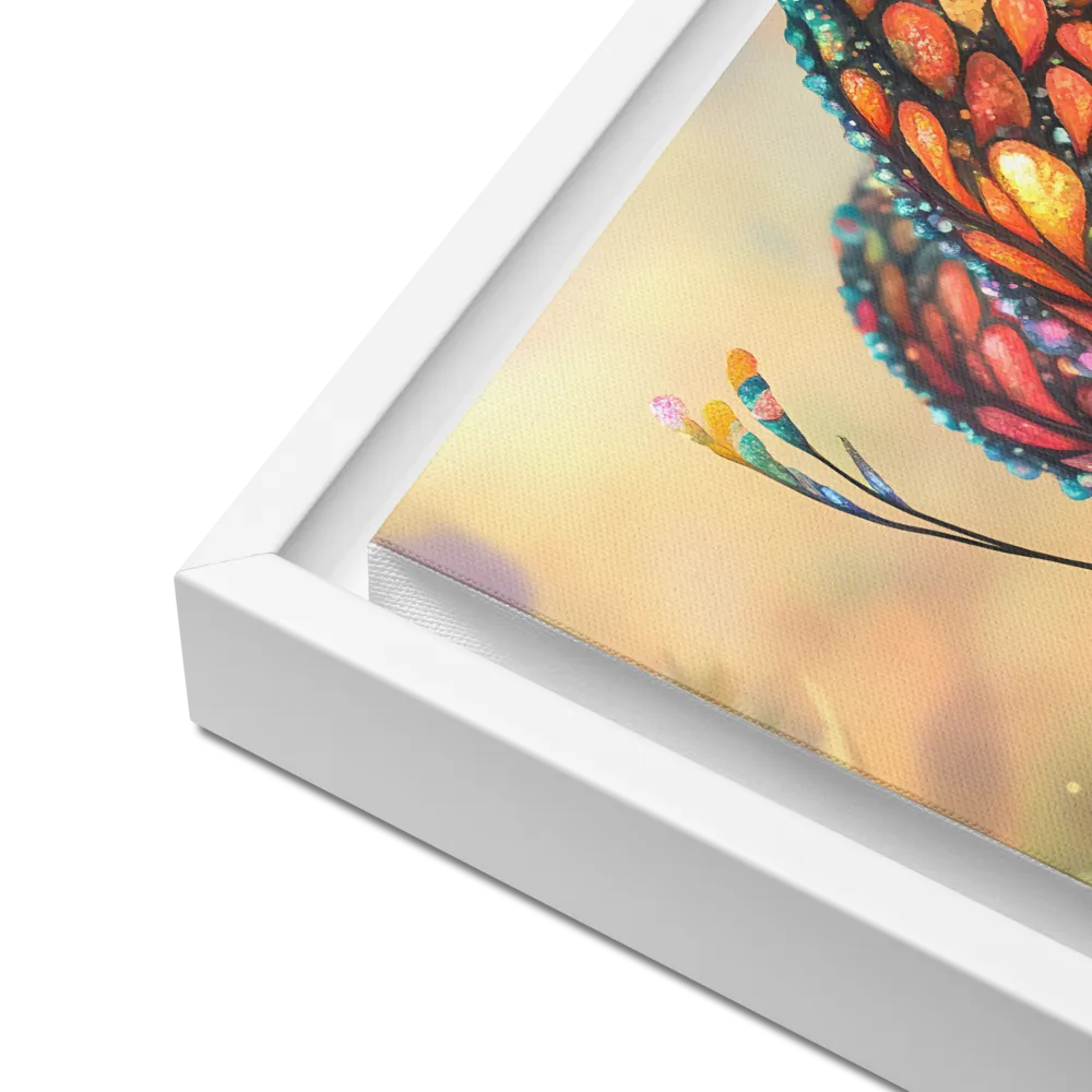 Whispers of a Colorful Dream | Canvas with White Frame | 12″×12″