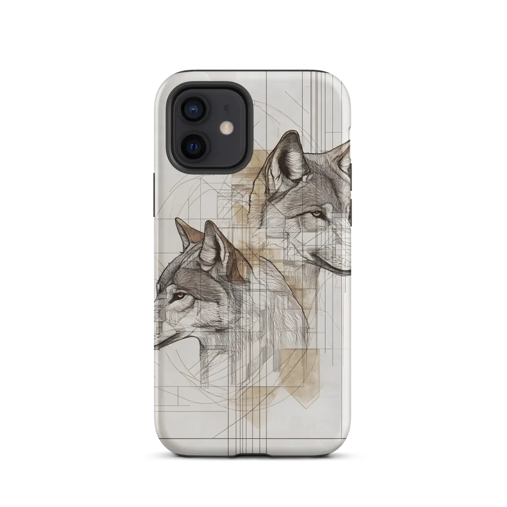Geometric Harmony: The Essence of Wolves | Phone Case |  12 | Tough Case | Matte