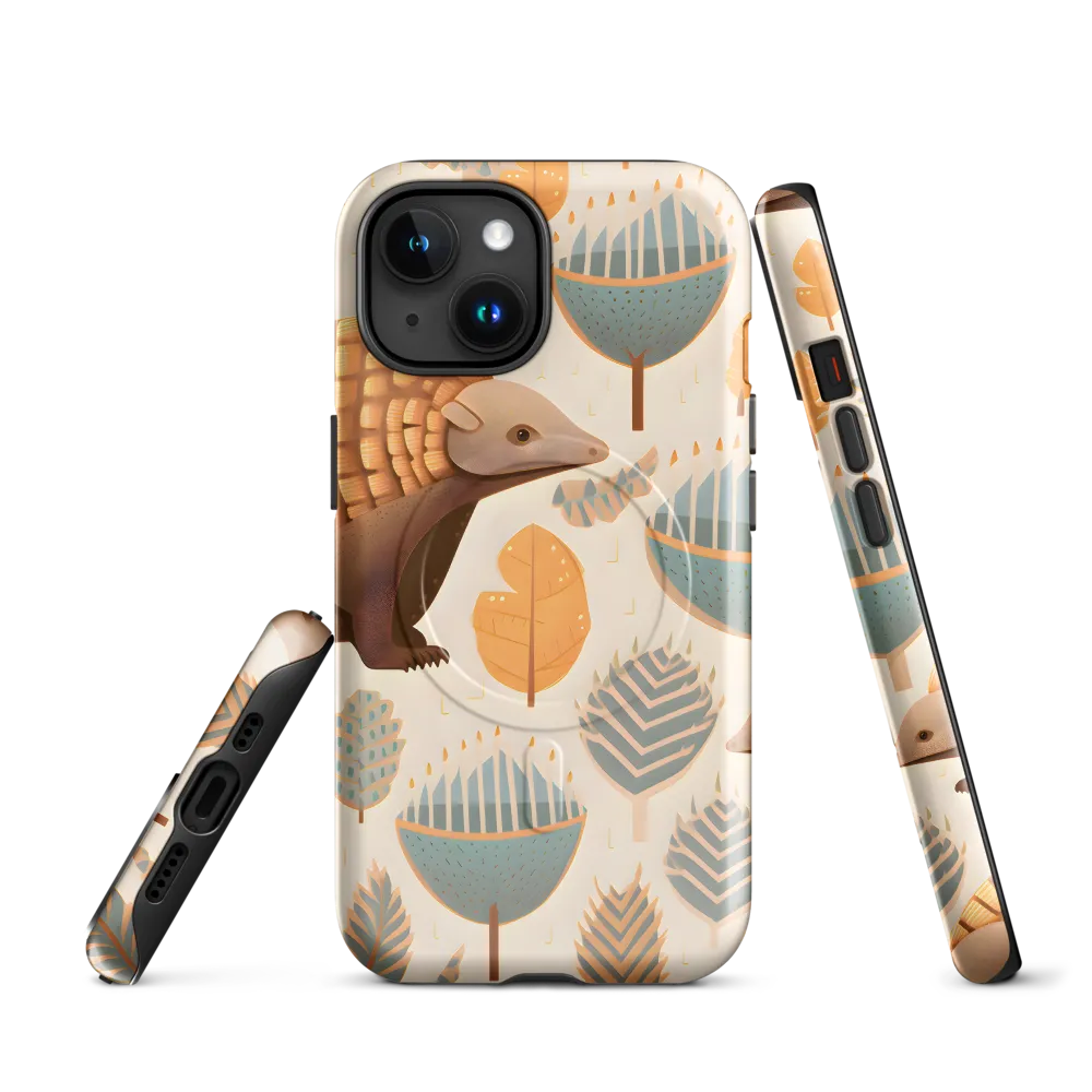 Pangolins in a Whimsical Habitat | Phone Case |  15 | MagSafe® Tough Case | Glossy