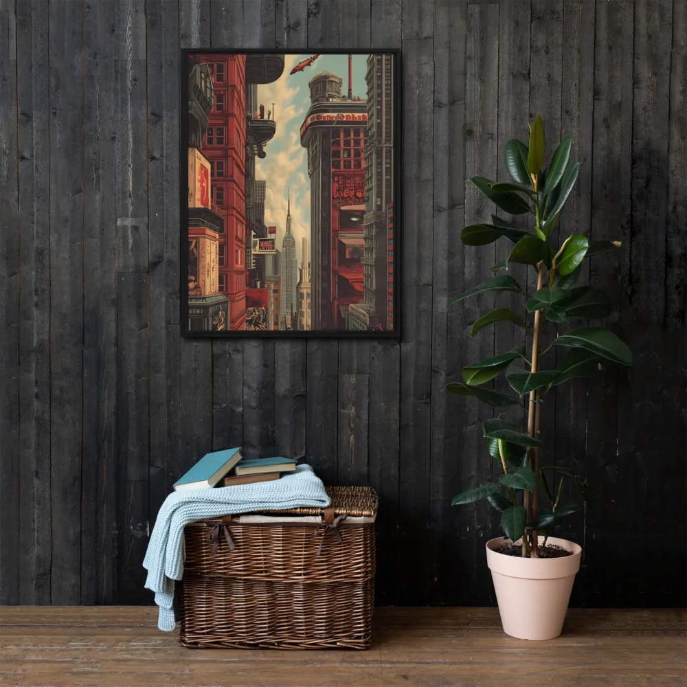 A Glimpse of Tomorrow: Urban Ambition | Canvas with Black Frame | 24″×32″