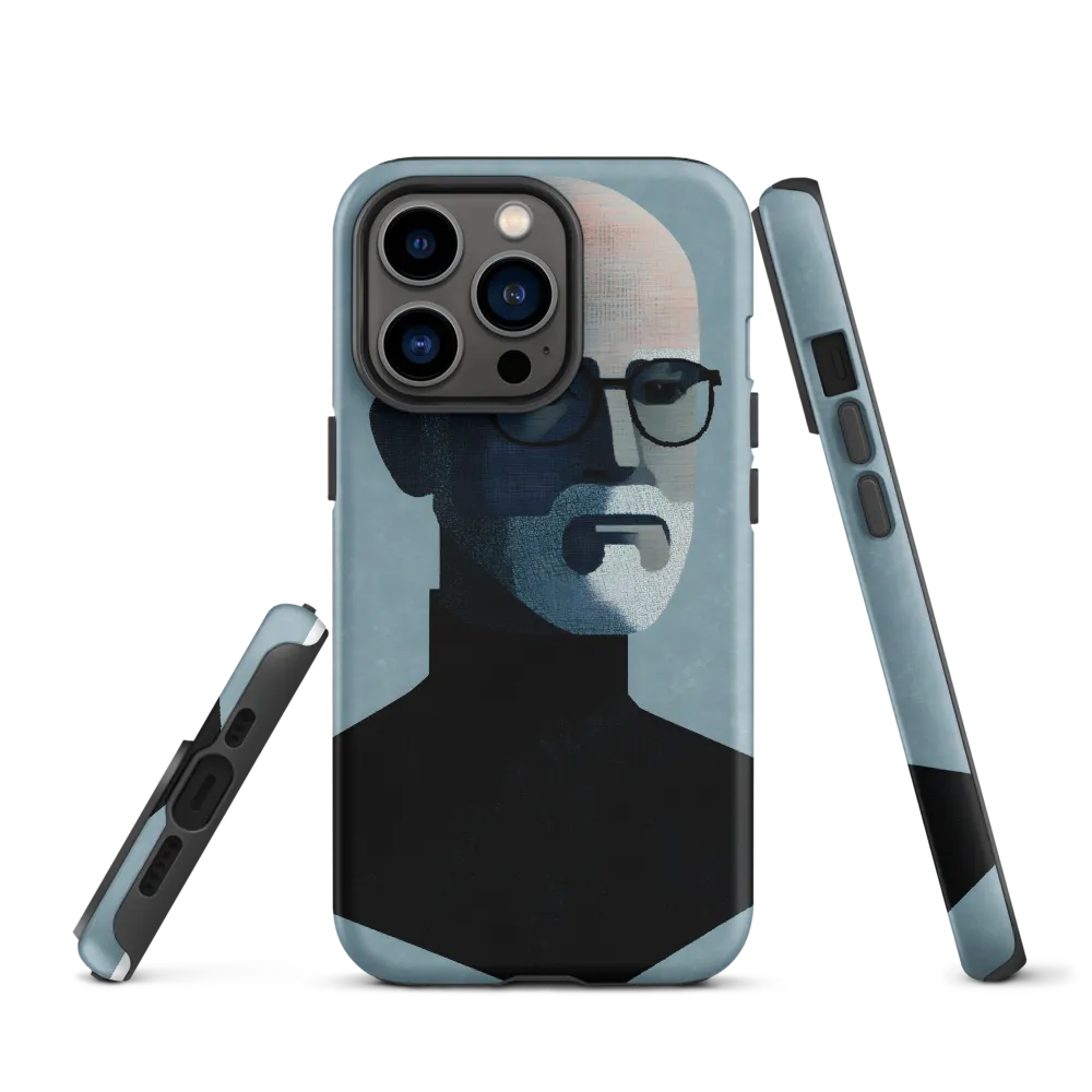 Minimalist Portrait of a Modern Man | Phone Case |  13 Pro | Tough Case | Matte
