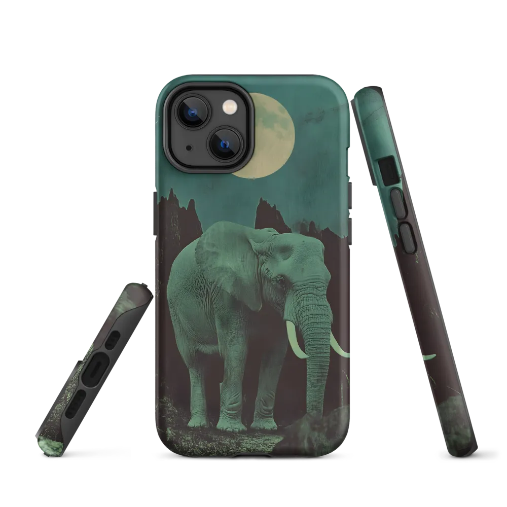 Ethereal Presence: Elephant Under a Full Moon