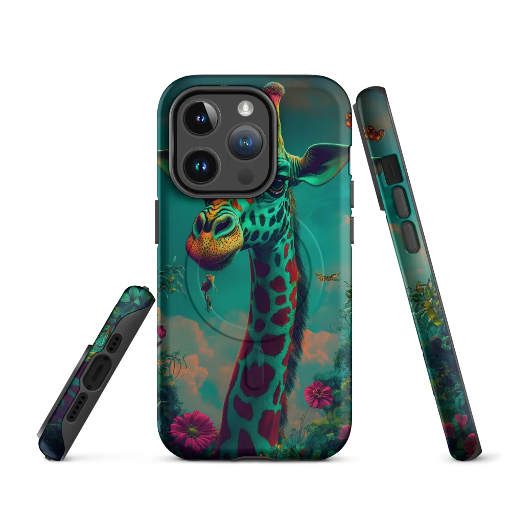 Whimsical Giraffe Among Blossoms