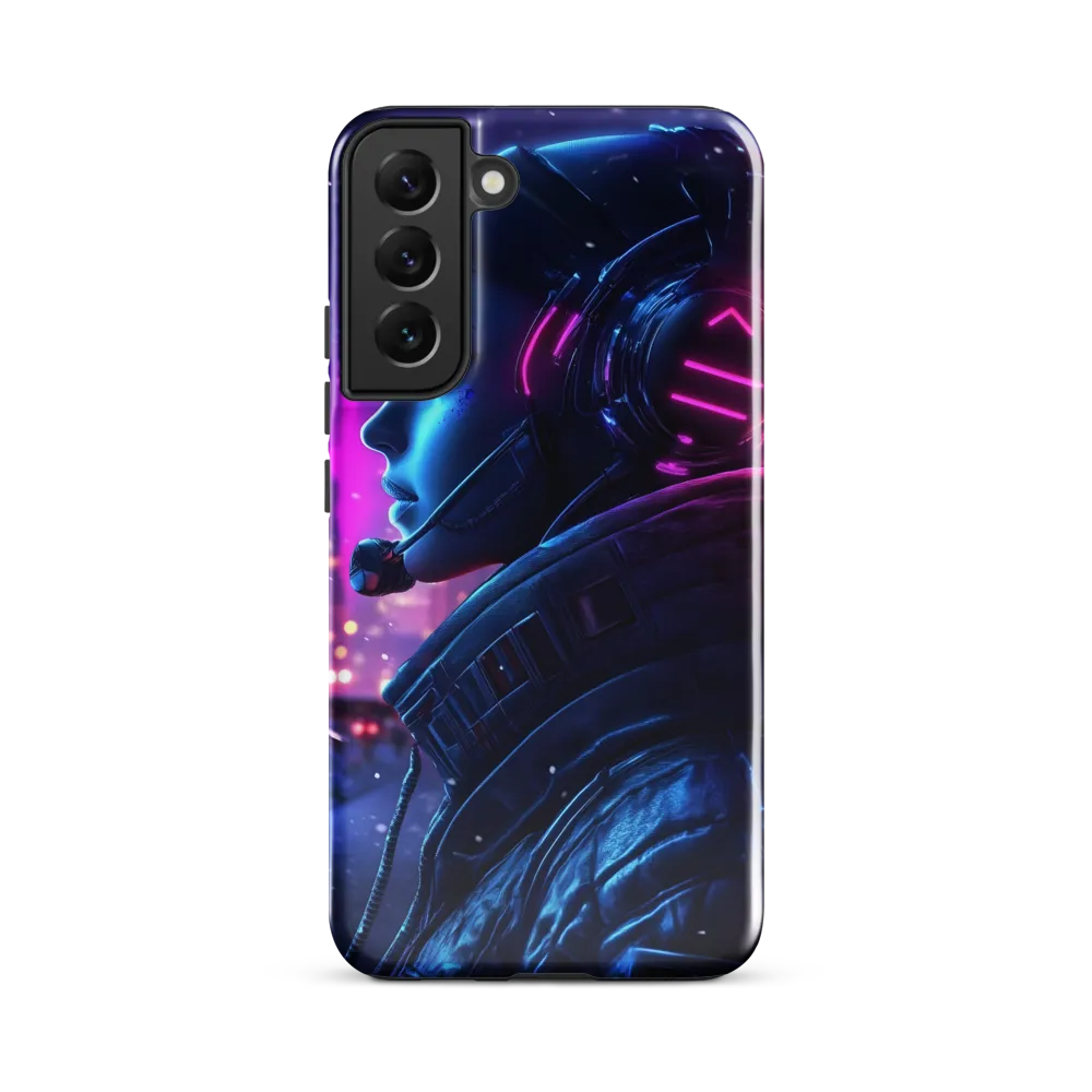 Dystopian Elegance: Cyberpunk Figure in Neon