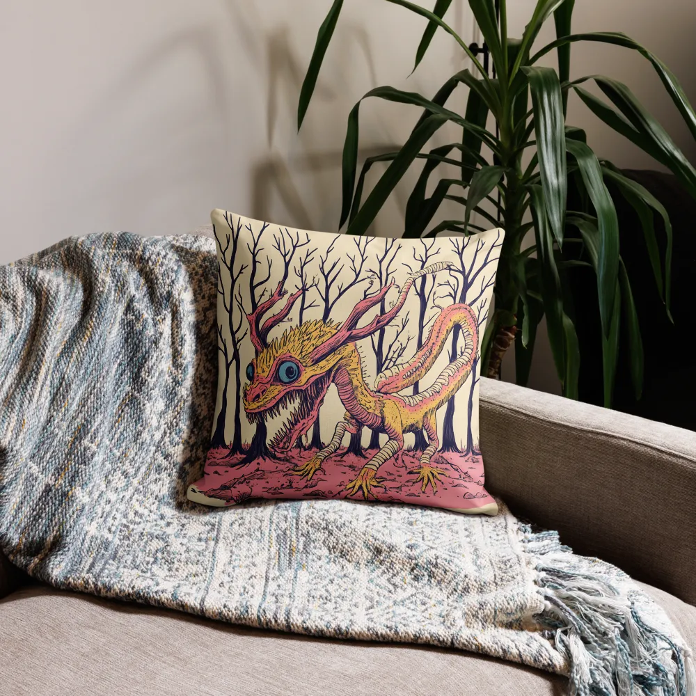 The Enigmatic Dragon of the Desolate Forest | Pillow | 18″×18″