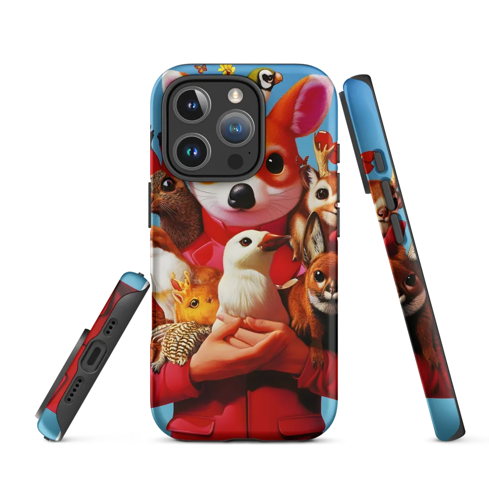 Harmony in Whimsy: A Modern Animal Ensemble | Phone Case |  16 Pro | Tough Case | Matte