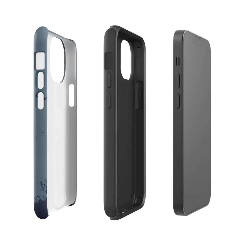 Contemplative Robot in a Barren Landscape | Phone Case |  13 mini | Tough Case | Matte